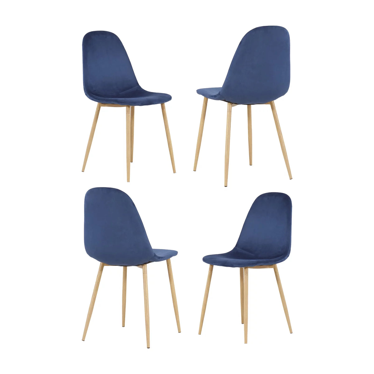 Velvet Upholstered Dining Chairs Set of 4 Y541