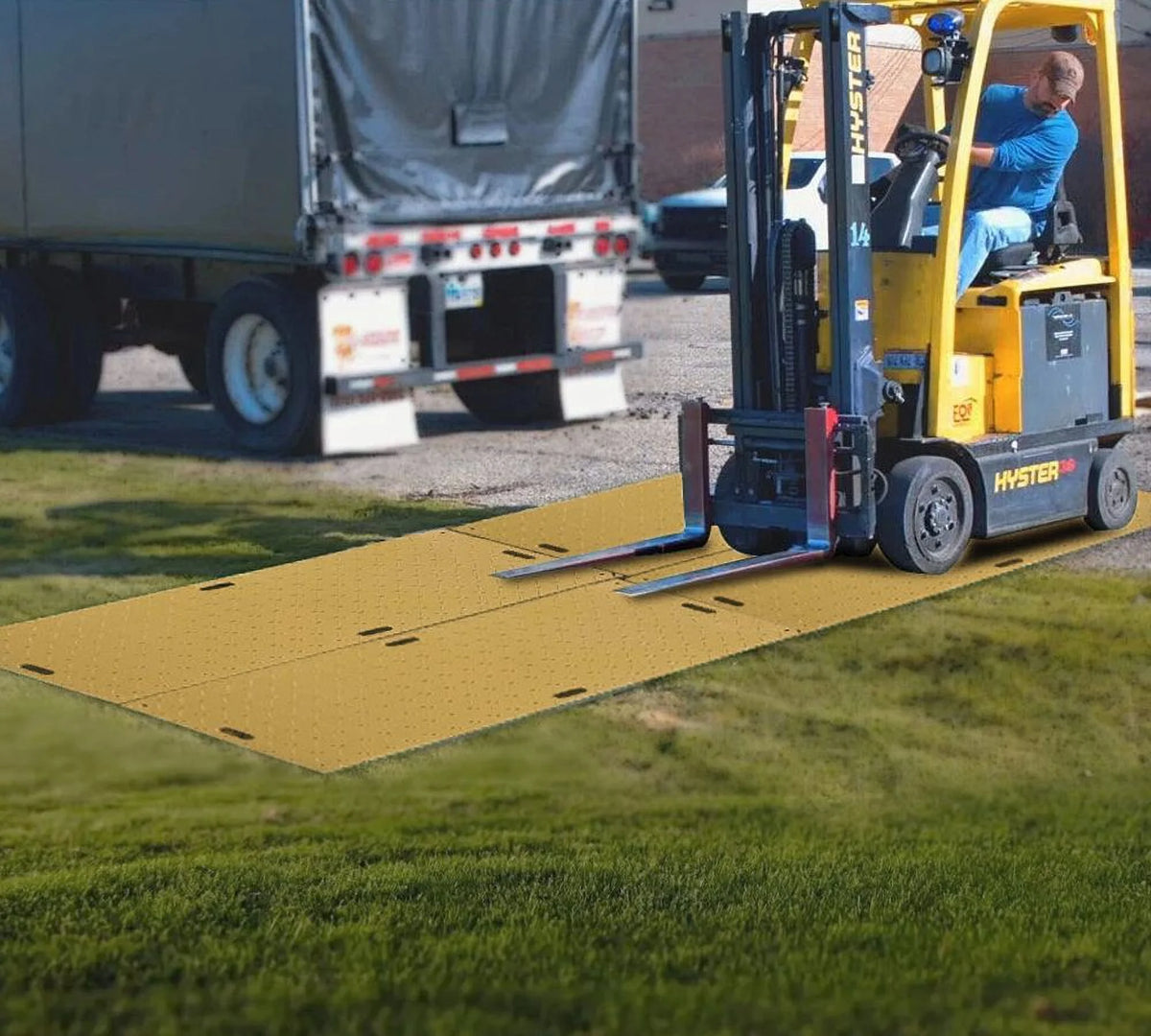 4 Pcs Tan Ground Protection Mats with 6 Pcs Connectors L9775