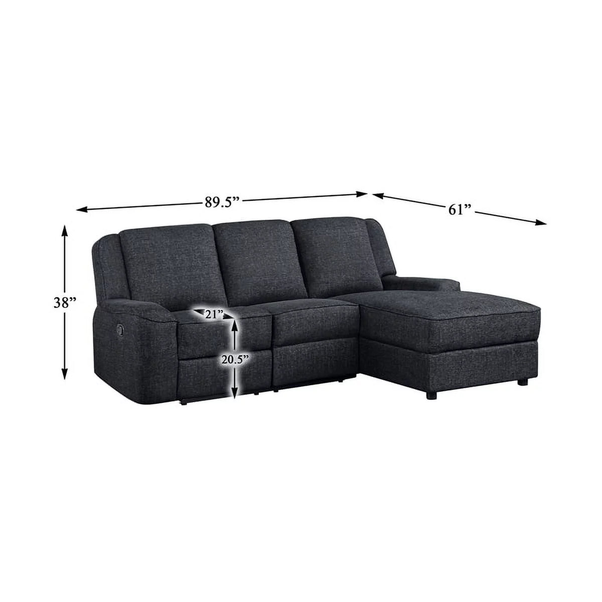 Chenille Reclining Sectional with Right Chaise N49296