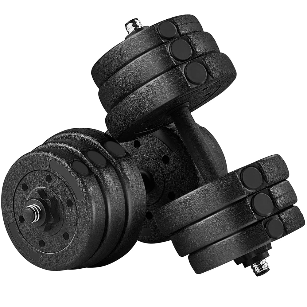 Adjustable 66LB Dumbbell Weight Set Black D5109