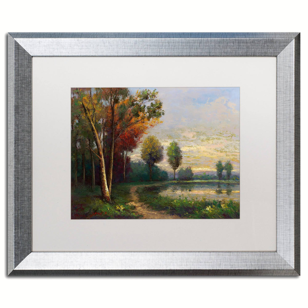 Framed Landscape with A Lake Art 16x20-Inch N567