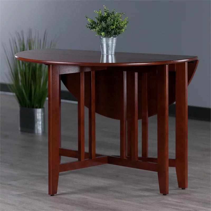Solid Wood Round Double Drop Leaf Dining Table U76549