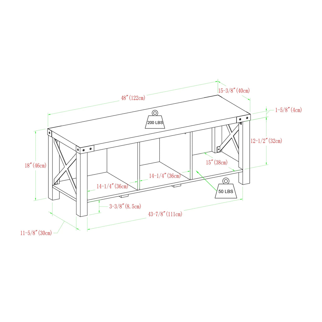 Brown Storage Bench X992
