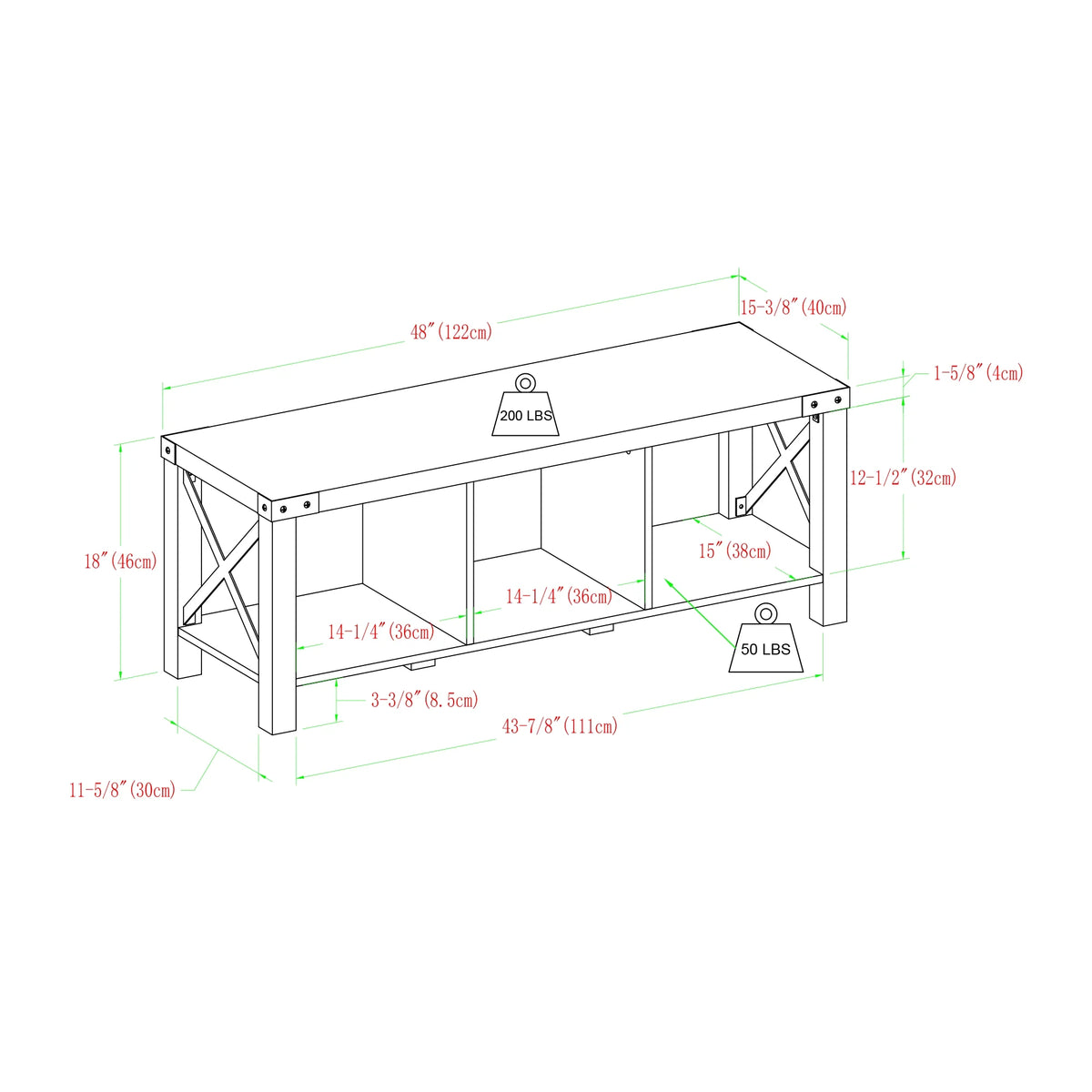 Brown Storage Bench X992