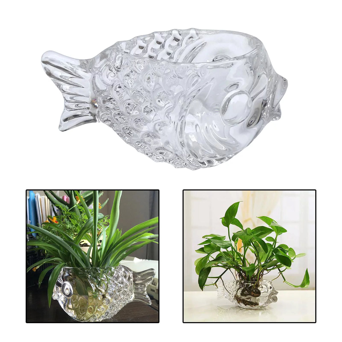 Clear Fish Shaped Cocktail Glassware M267
