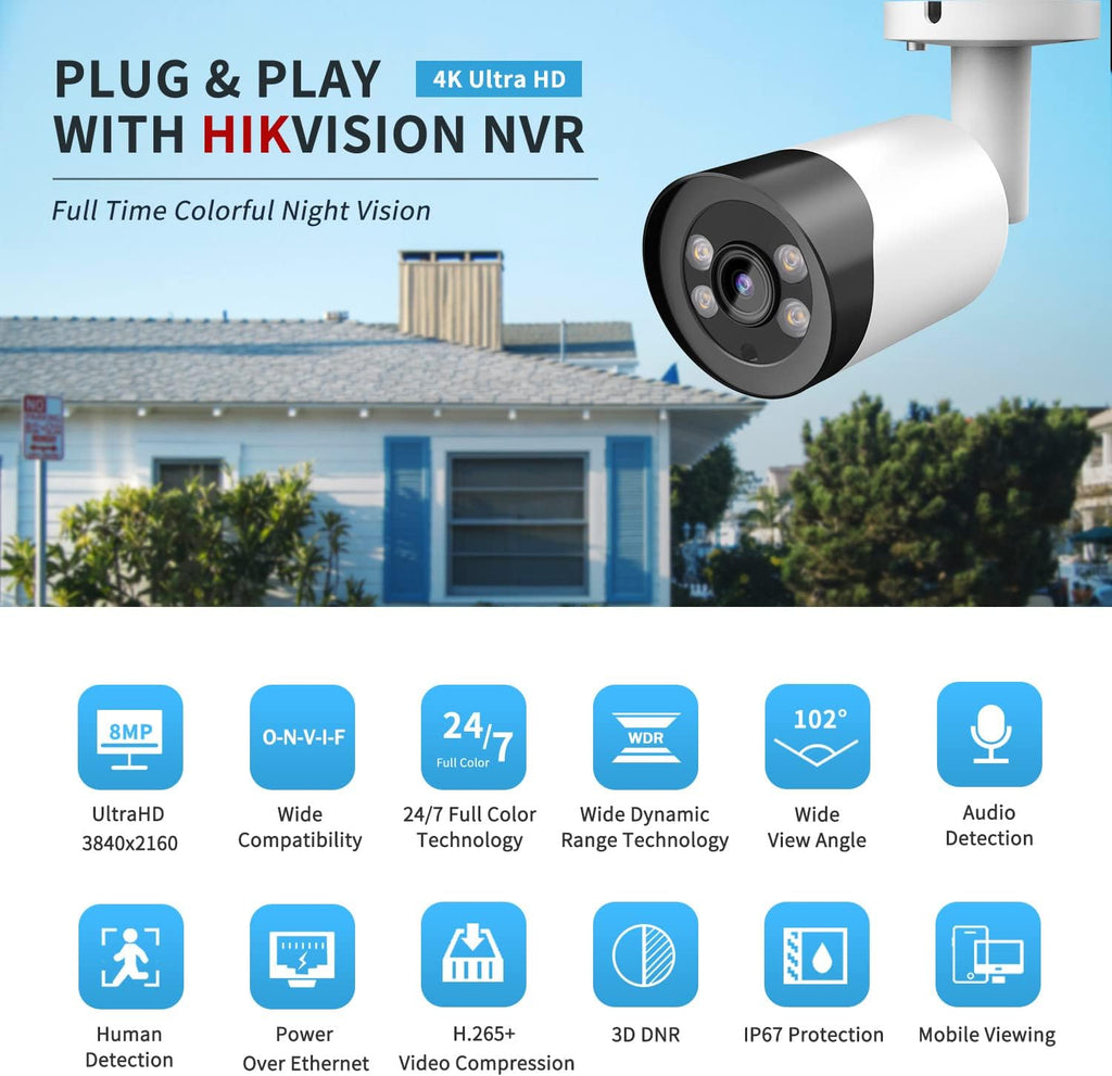 8MP UltraHD 4K PoE IP Camera Bullet S6942