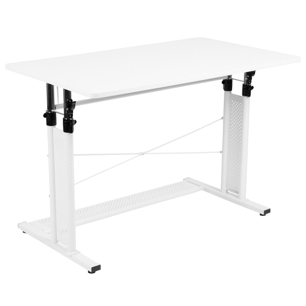 White Height-Adjustable Sit-to-Stand Desk Z970042