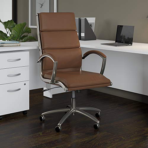 High Back Leather Executive Office Chair in Saddle Tan A2651