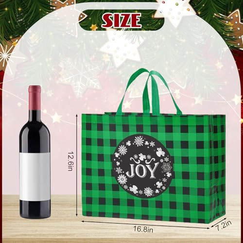 24 Pack Assorted Sizes Non-Woven Christmas Gift Bags with Handle K39261
