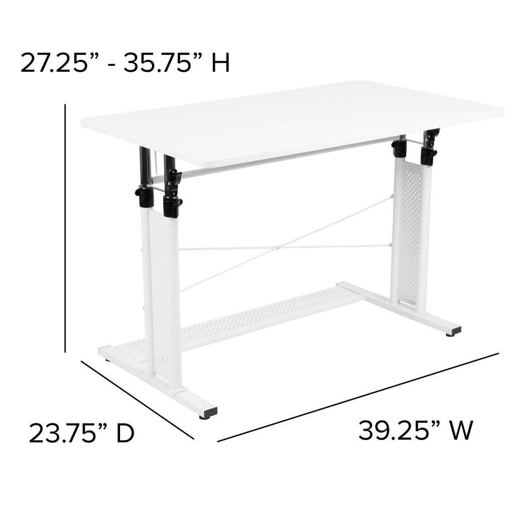 White Height-Adjustable Sit-to-Stand Desk Z970042