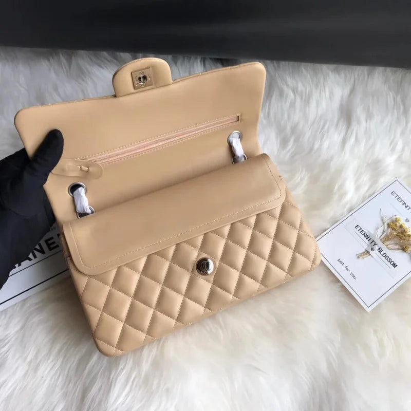 Apricot Medium Lambskin Leather Flap Bag X38915