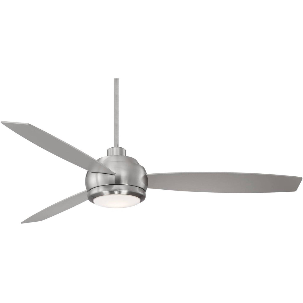 Brushed Nickel LED Ceiling Fan with Light Opal Glass T98907
