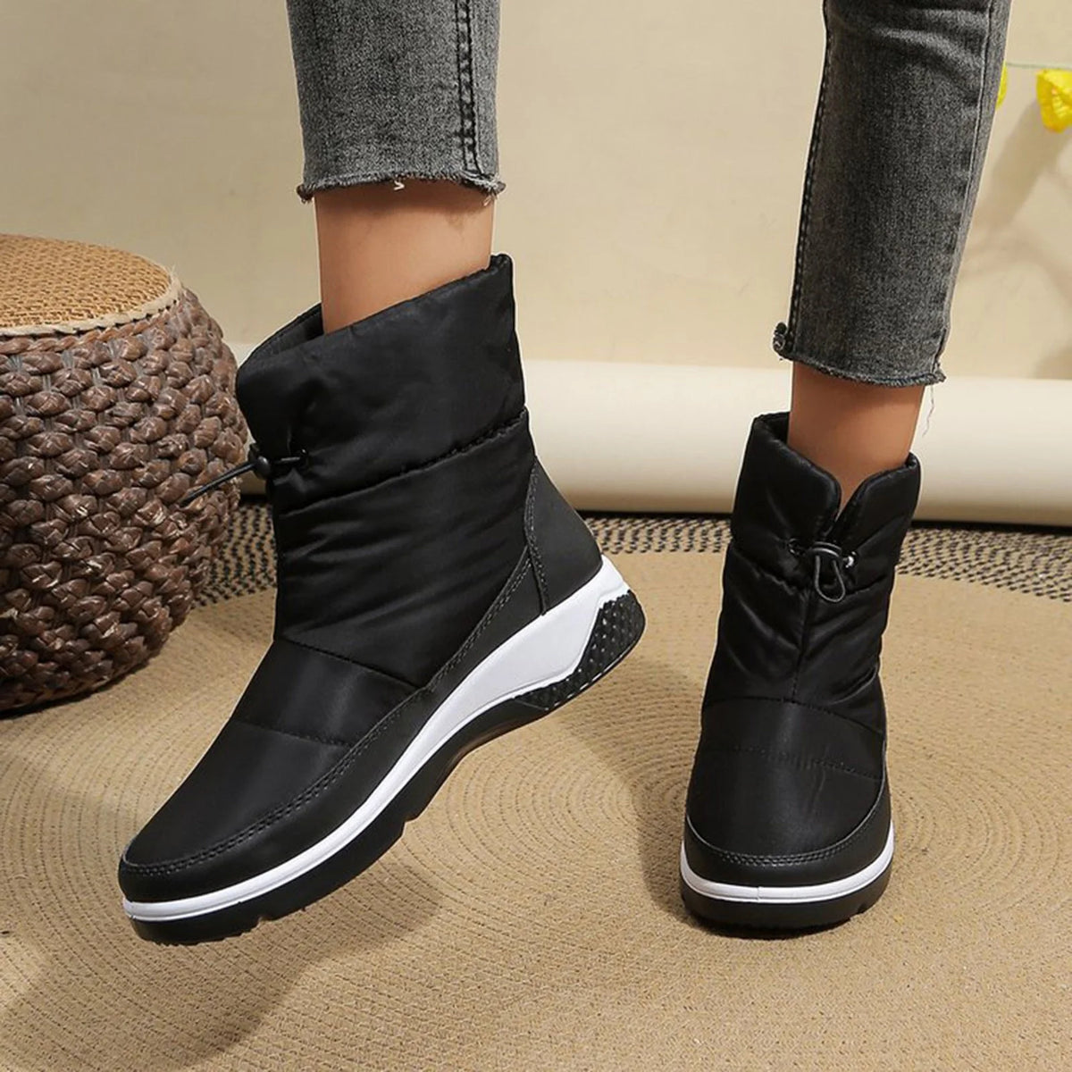 Snow Boots with Side Zippers Cotton Shoes Y517