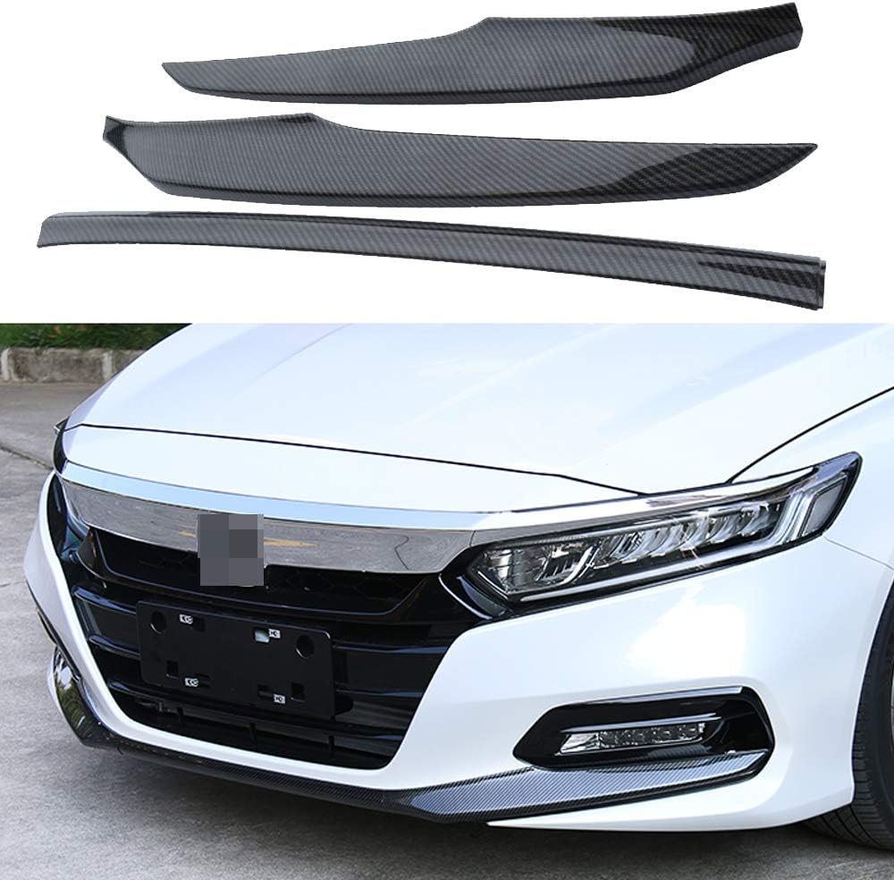 3PCS ABS Front Grille Cover Moulding Trim Front Bumper Lip (RED) Pack of 2 T32922