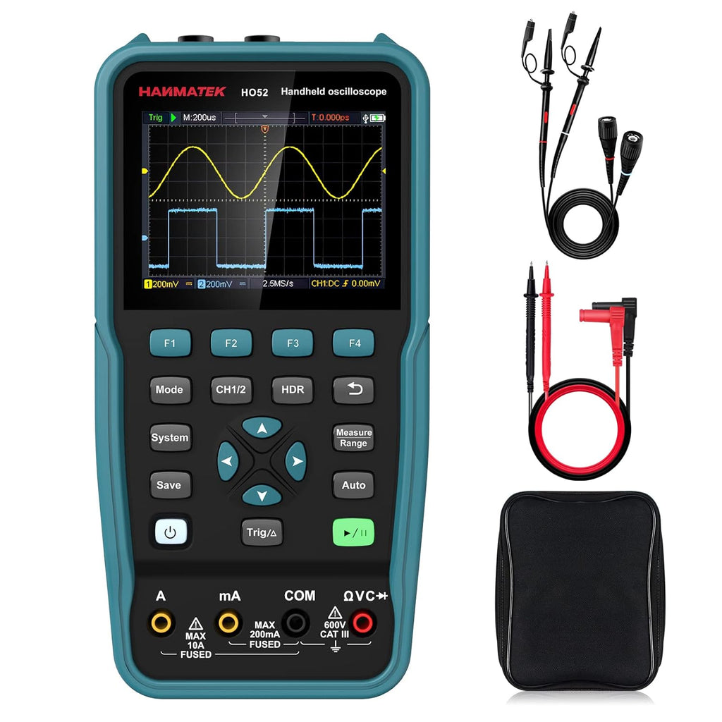 Handheld Digital Oscilloscope 50Mhz Bandwidth 2 Channels with Multimeter R5653