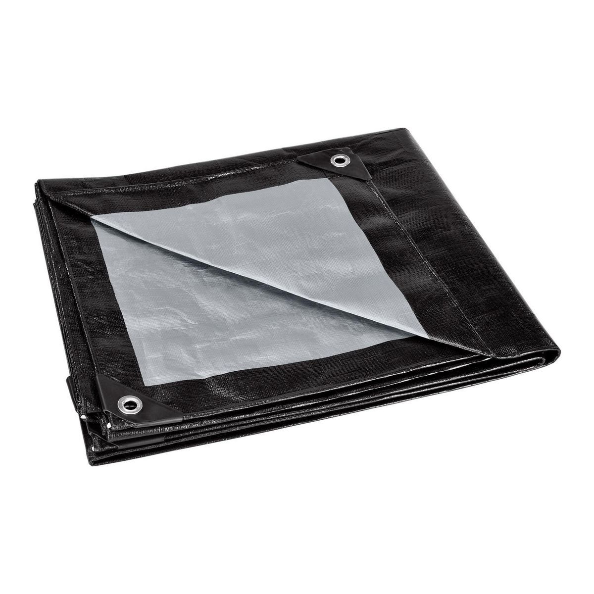 6 ft. x 8 ft. Silver and Black Weather-Resistant Tarp U763