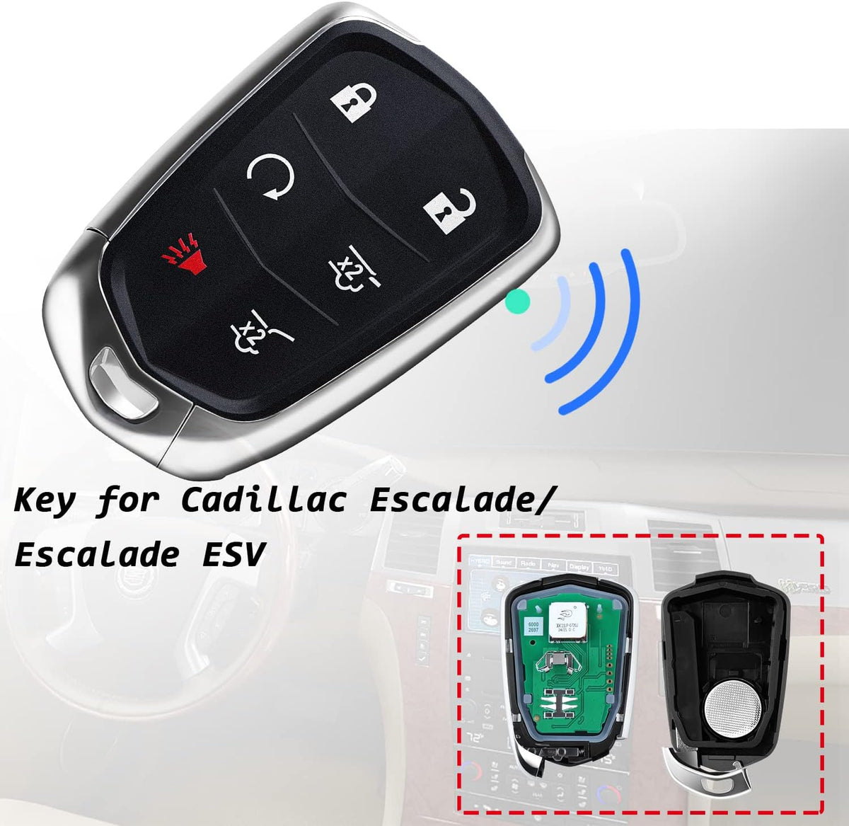 Replacement 6 Buttons Proximity Smart Keyless Entry Remote Fob 315Mhz 1 Piece J20846