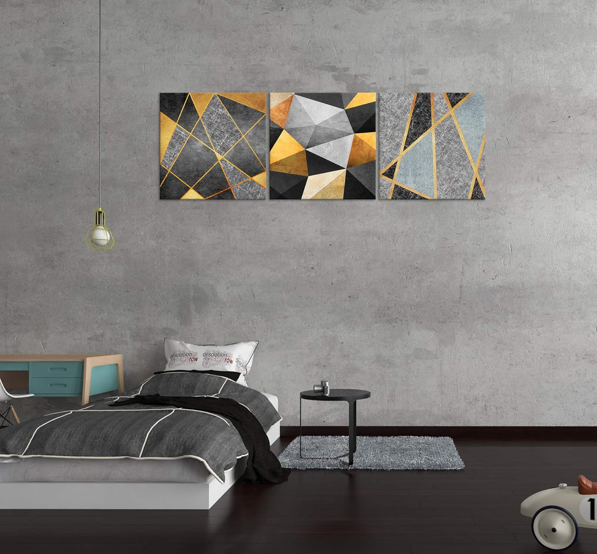 Black Gold Gray Abstract Canvas Wall Art G940403