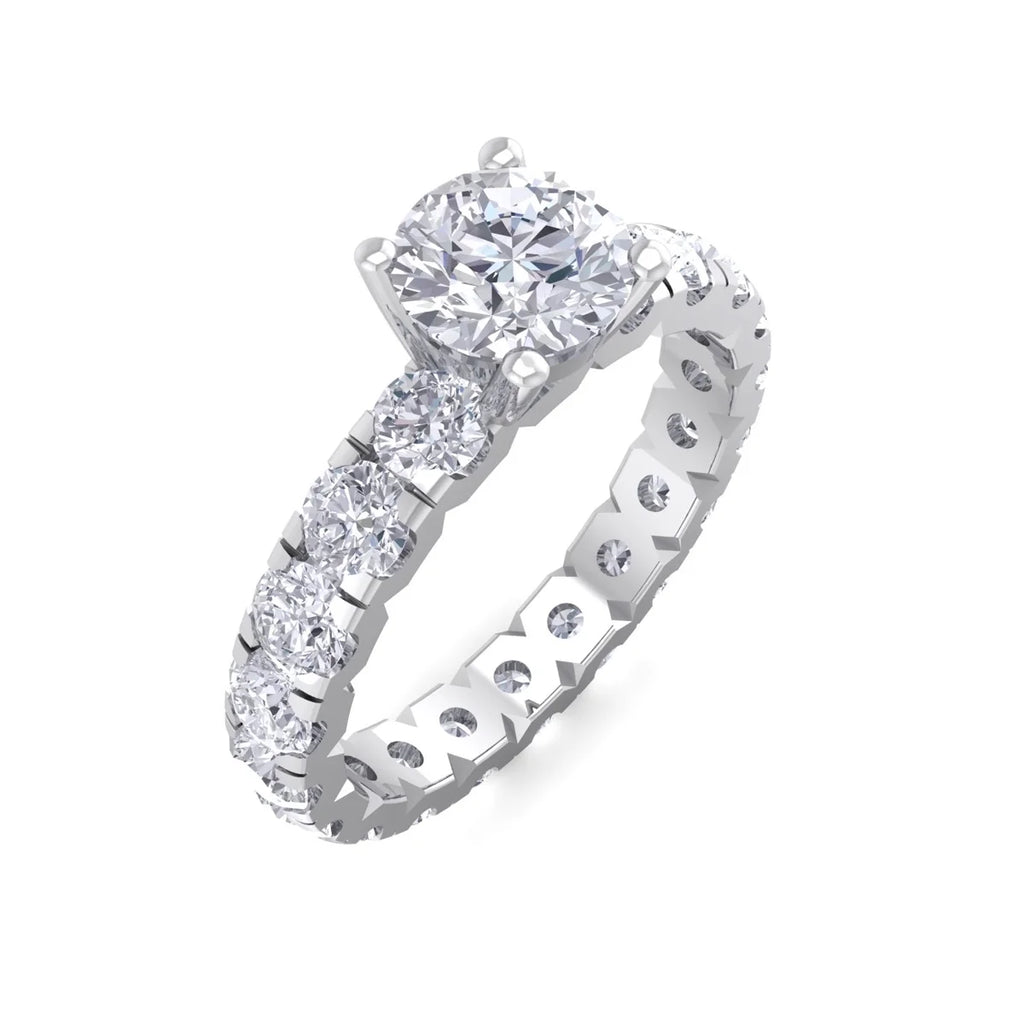 3 Carat Round Shape Moissanite Eternity Ring in 14 Karat White Gold H182130