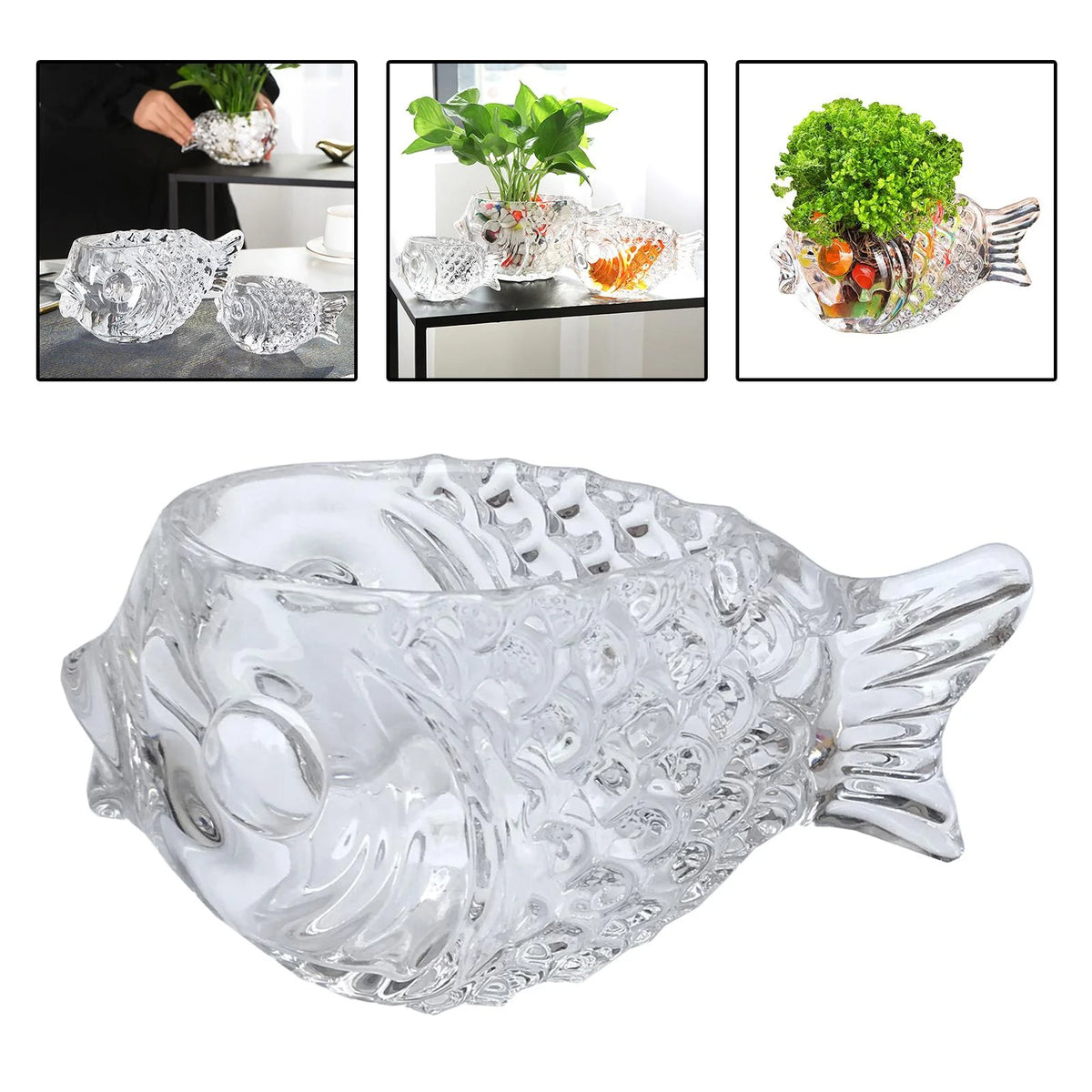 Clear Fish Shaped Cocktail Glassware M267