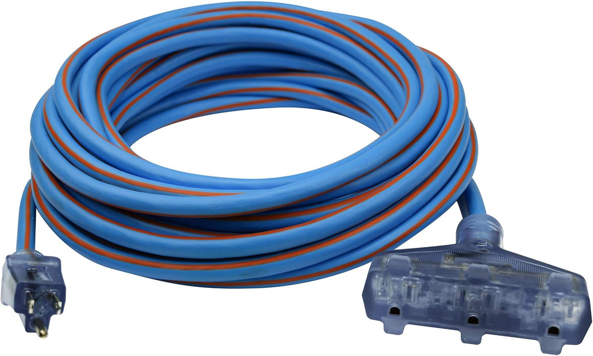 50 ft 12/3 SJTW Heavy Duty Outdoor Extension Cord with 5 Outlet Adapter T89817