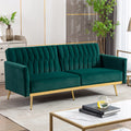 Green Velvet Convertible Futon Sofa Bed A819989