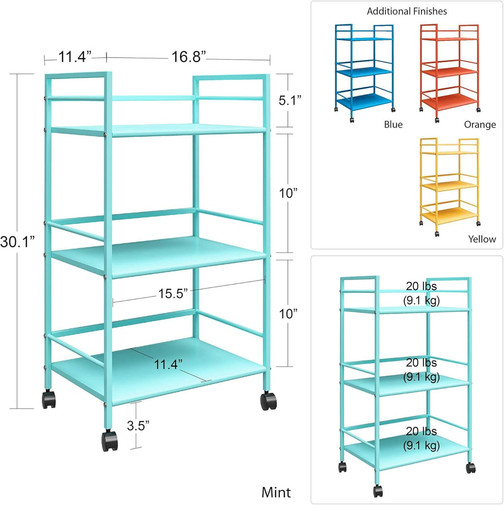 Mint Metal Rolling Cart Y36235