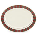 Plaid Oval Platter M4664
