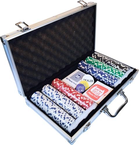 500 Striped Dice Claytec Poker Chip Set with Aluminum Case L271772