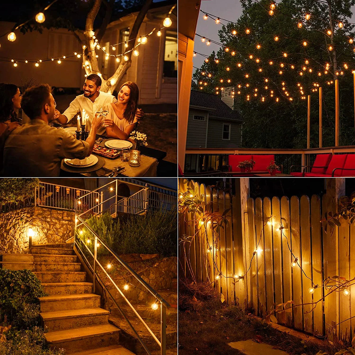 Outdoor String Lights with 50 LED Bulbs R9408