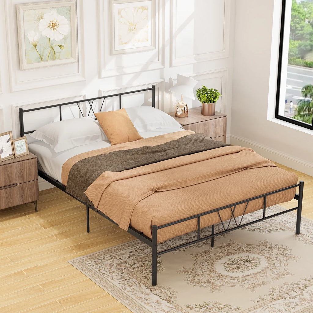 Full Size Black Metal Platform Bed Frame U293