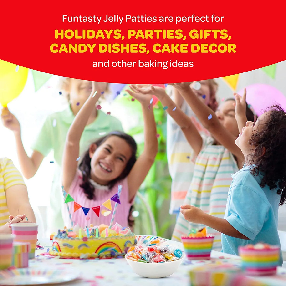 Assorted Jelly Fruit Disk Patties Candy, Individually Wrapped, Vegan, Gluten Free - 2 Pound Bag A16825