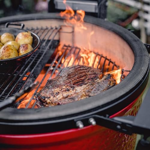 18-inch Ceramic Charcoal Grill and Smoker with Cart E21053