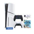 White and Midnight Black PlayStation 5 Disc Edition with Two Controllers O86626