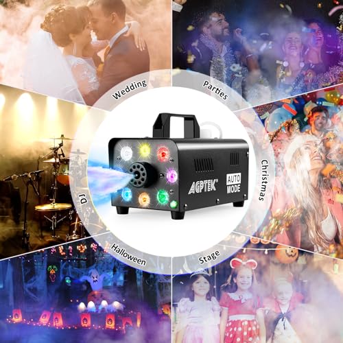 500W Portable LED Fog Machine with Lights & Wireless Remote Control O978
