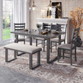 Solid Wood Dining Room Set with Table Chairs and Bench P8864