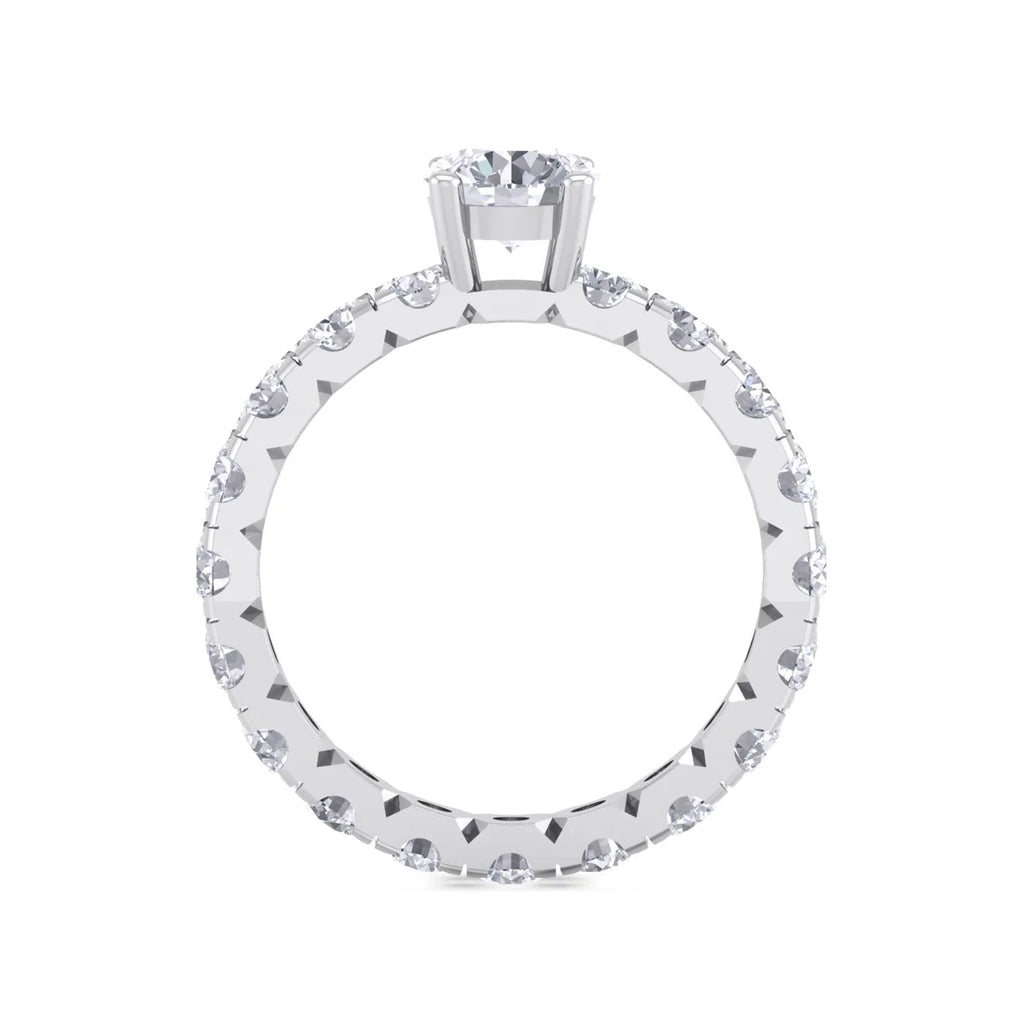 3 Carat Round Shape Moissanite Eternity Ring in 14 Karat White Gold H182130