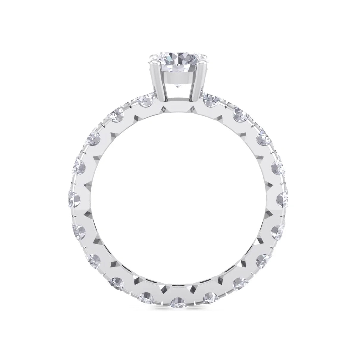 3 Carat Round Shape Moissanite Eternity Ring in 14 Karat White Gold H182130