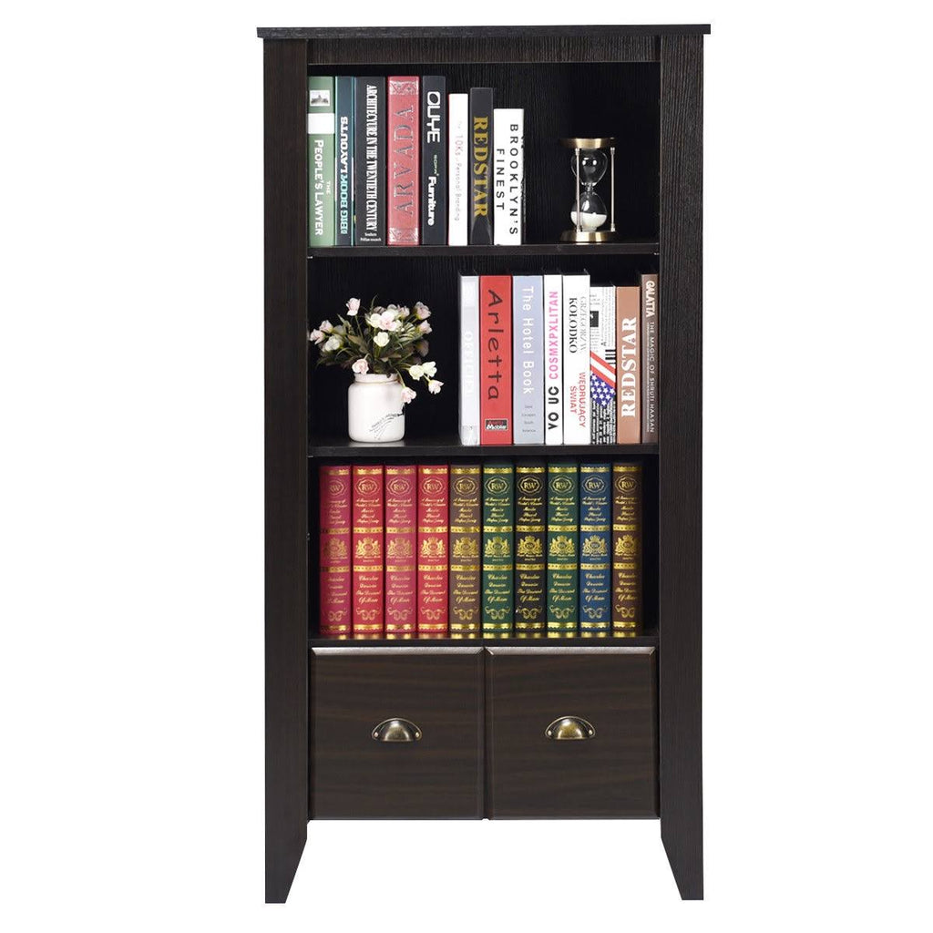 Antique Organizer Bookcase with 2 Drawers N9498