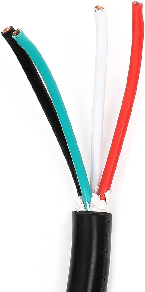 50 AMP Generator Power Extension Cord 15 Foot, Heavy Duty 6/3 + 8/1 AWG NEMA 14-50P to Bare Wire N774022