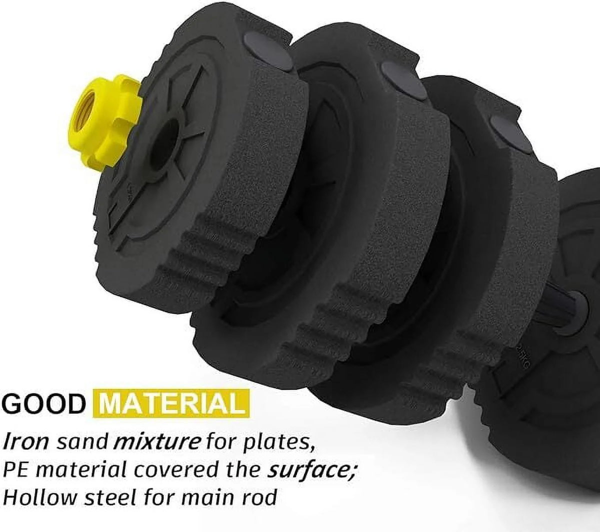 55lb Adjustable Dumbbells Set with Connecting Rod Black V768