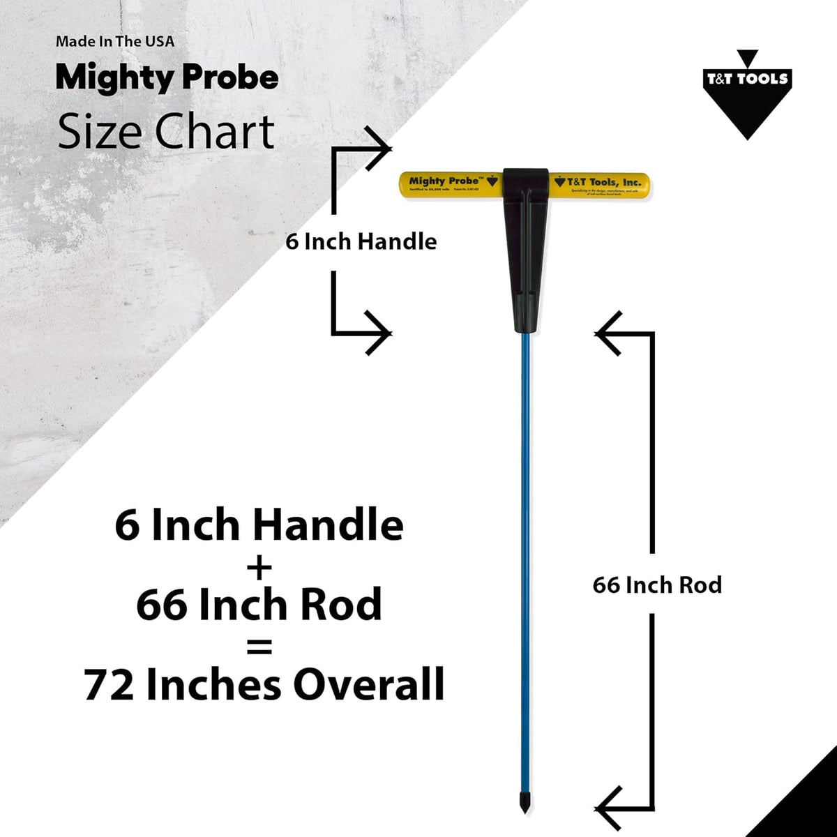 48-Inch Insulated Metal Soil Probe with T-Handle Steel Rod B202168