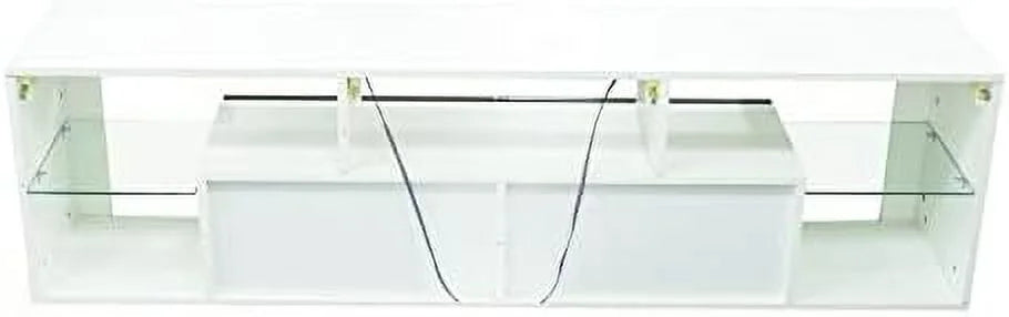 Wall Mounted 16 Color LEDs 63" Wood TV Stand with 2 Drawers P101274