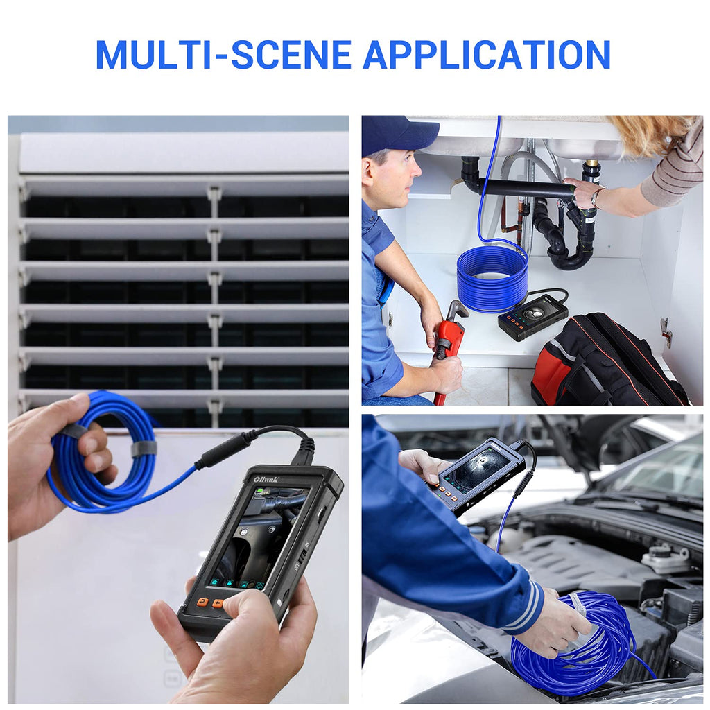 33FT 1080P HD Waterproof Sewer Inspection Camera with Lights 4.3'' IPS Screen I742076