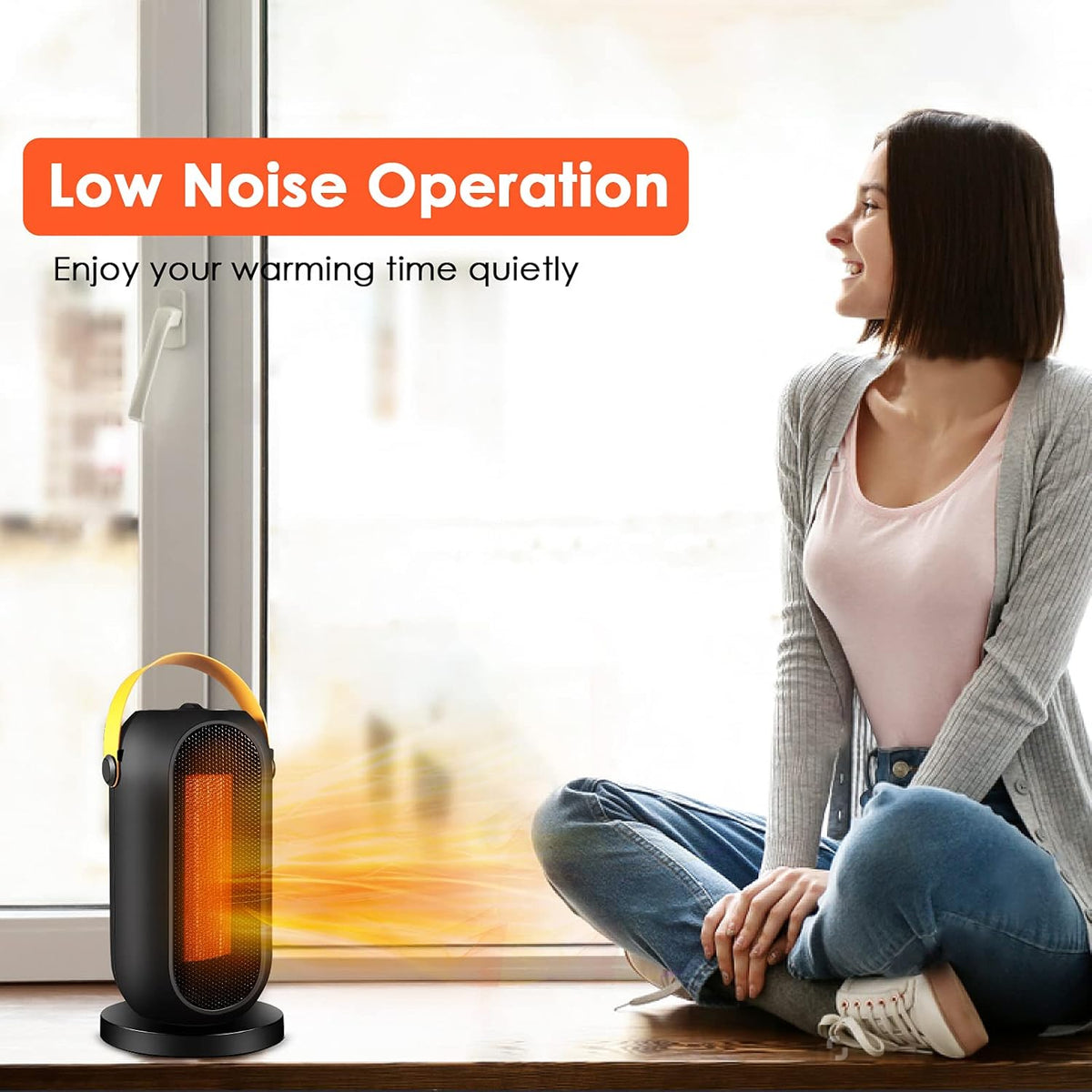 1200W 600W PTC Ceramic Electric Heater with 4 Heat Settings V867