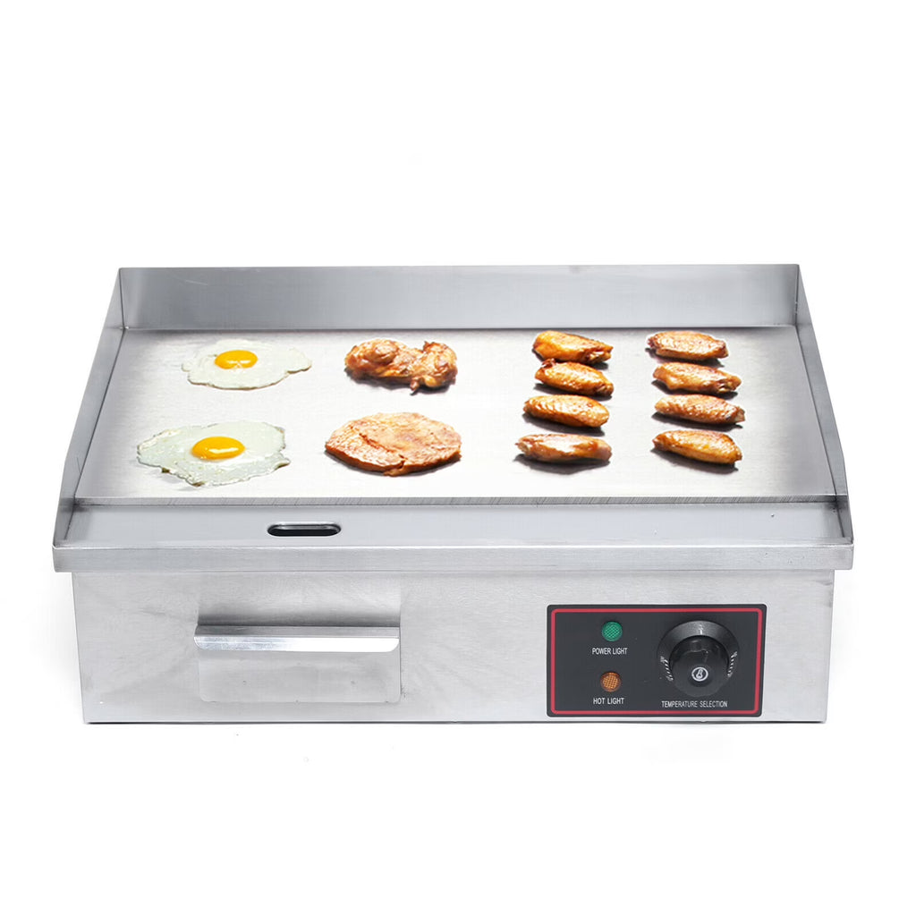 3000W 22'' Commercial Electric Griddle Flat Top Grill Stove Stainless Steel E1262