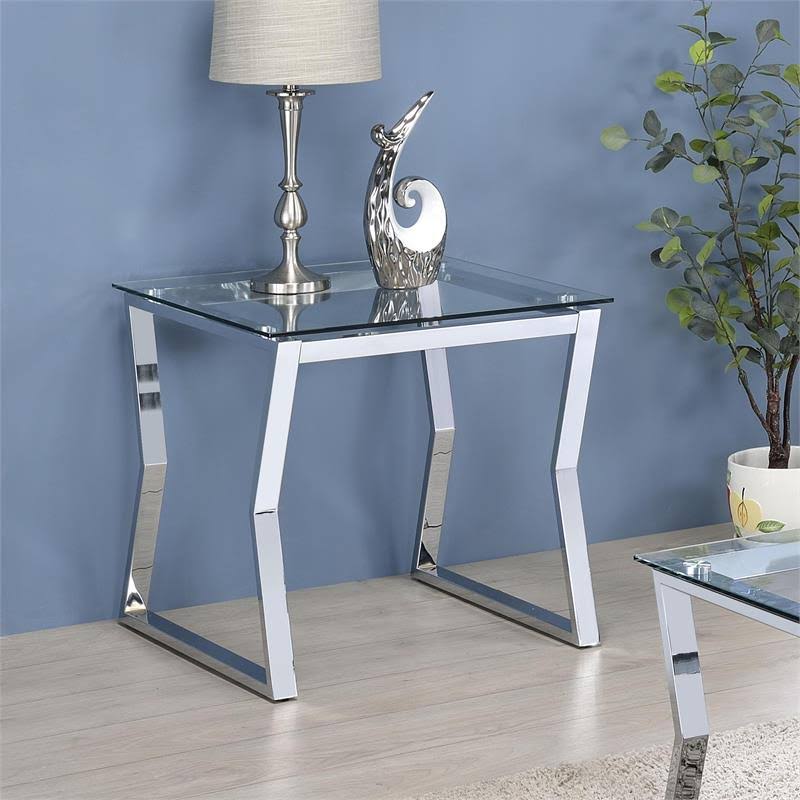 Chrome Glass Top End Table X652