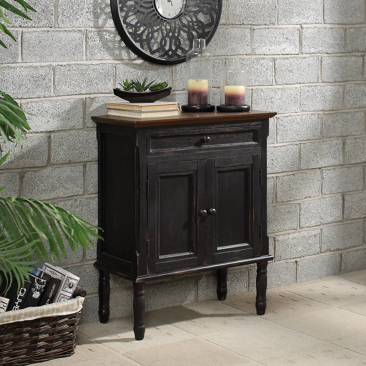 White Wood Accent Cabinet S73759