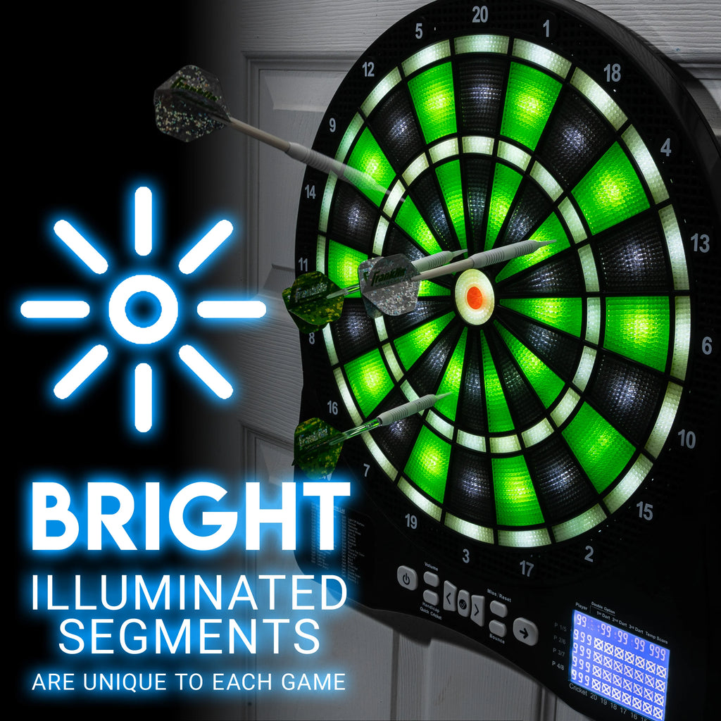Light Up Electronic Soft Tip Dart Board Set with Digital Scoreboard C91166