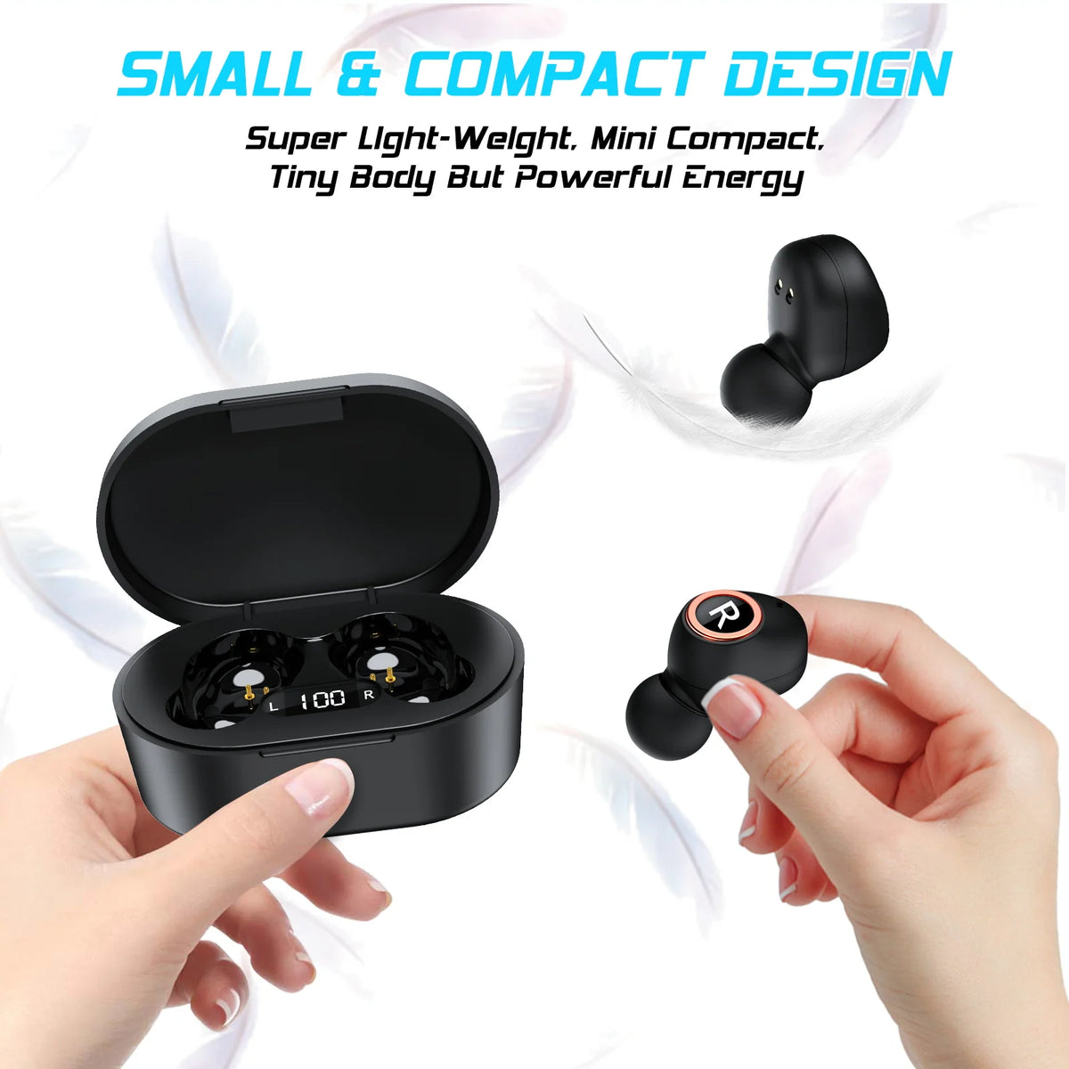 Wireless Earbuds with Charging Case and Built-in Mic E674989